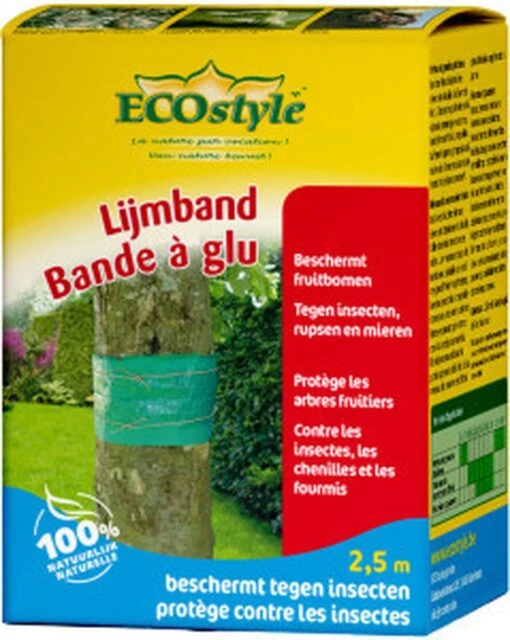 ECOstyle Lijmband Beschermt Tegen Schadelijke Insecten - Werkt Tegen Mieren, Wintervlinder, Bladluis En Meer - Weerbestendig - 2,5 M Lijmband & 6 M Touw -Tuinwerk Verkoop 956x1200 1